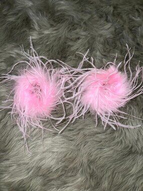 Pink Faux Fur Wrist Cuffs